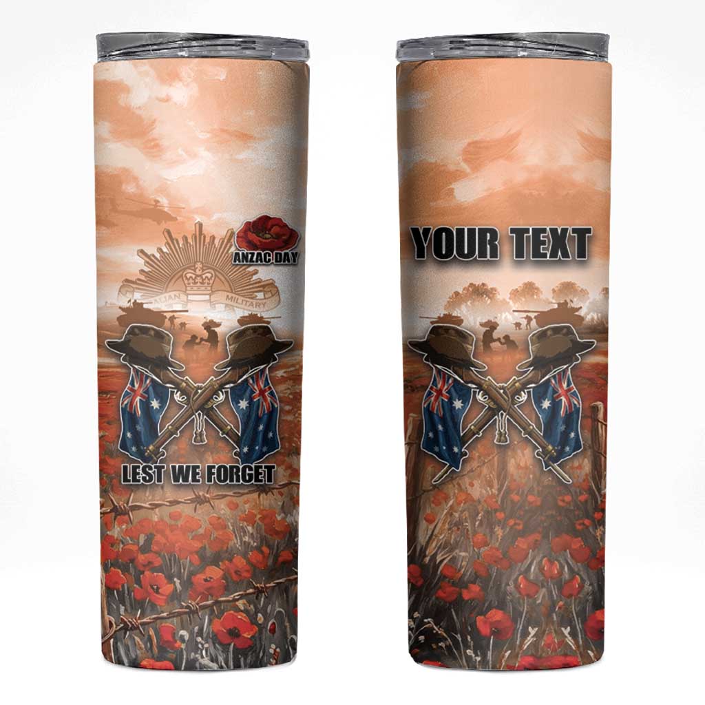 Personalised ANZAC Day Skinny Tumbler Commemorative Soldier Tribute