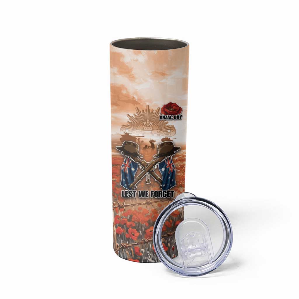 Personalised ANZAC Day Skinny Tumbler Commemorative Soldier Tribute