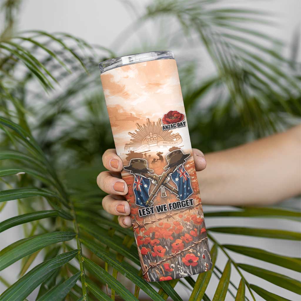Personalised ANZAC Day Skinny Tumbler Commemorative Soldier Tribute