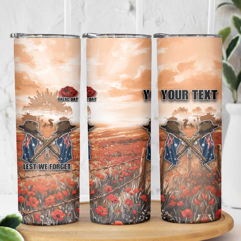 Personalised ANZAC Day Skinny Tumbler Commemorative Soldier Tribute