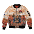 Personalised ANZAC Day Sleeve Zip Bomber Jacket Commemorative Soldier Tribute