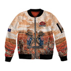 Personalised ANZAC Day Sleeve Zip Bomber Jacket Commemorative Soldier Tribute