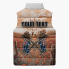 Personalised ANZAC Day Sleeveless Puffer Jacket Commemorative Soldier Tribute