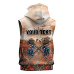 Personalised ANZAC Day Sleeveless Zip Hoodie Commemorative Soldier Tribute