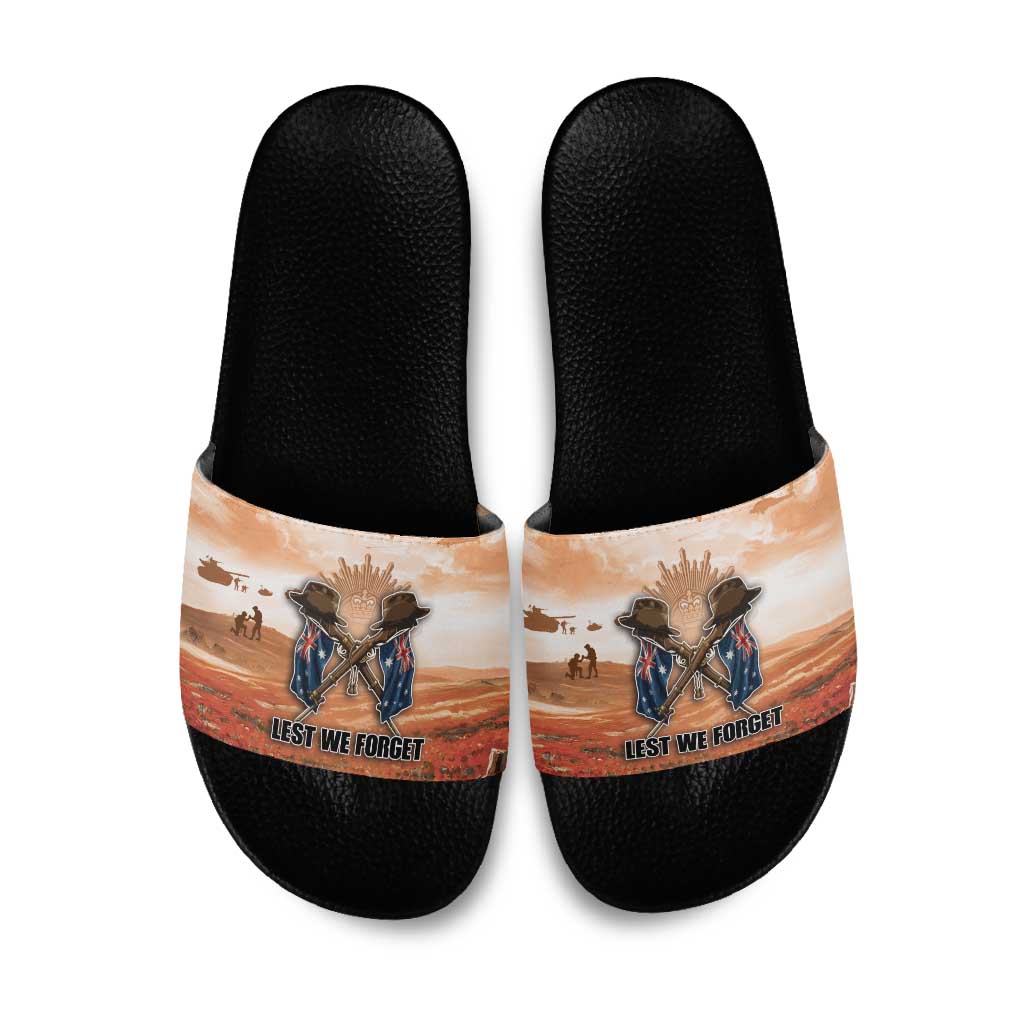 ANZAC Day Slide Sandals Commemorative Soldier Tribute
