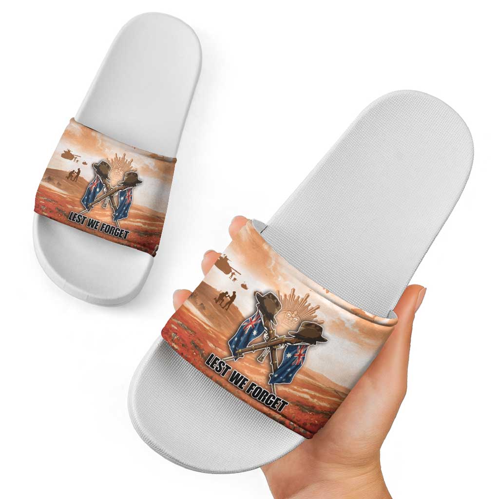 ANZAC Day Slide Sandals Commemorative Soldier Tribute