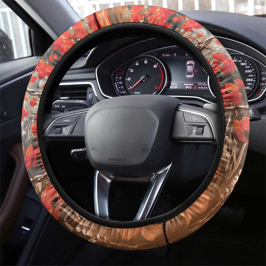 ANZAC Day Steering Wheel Cover Commemorative Soldier Tribute