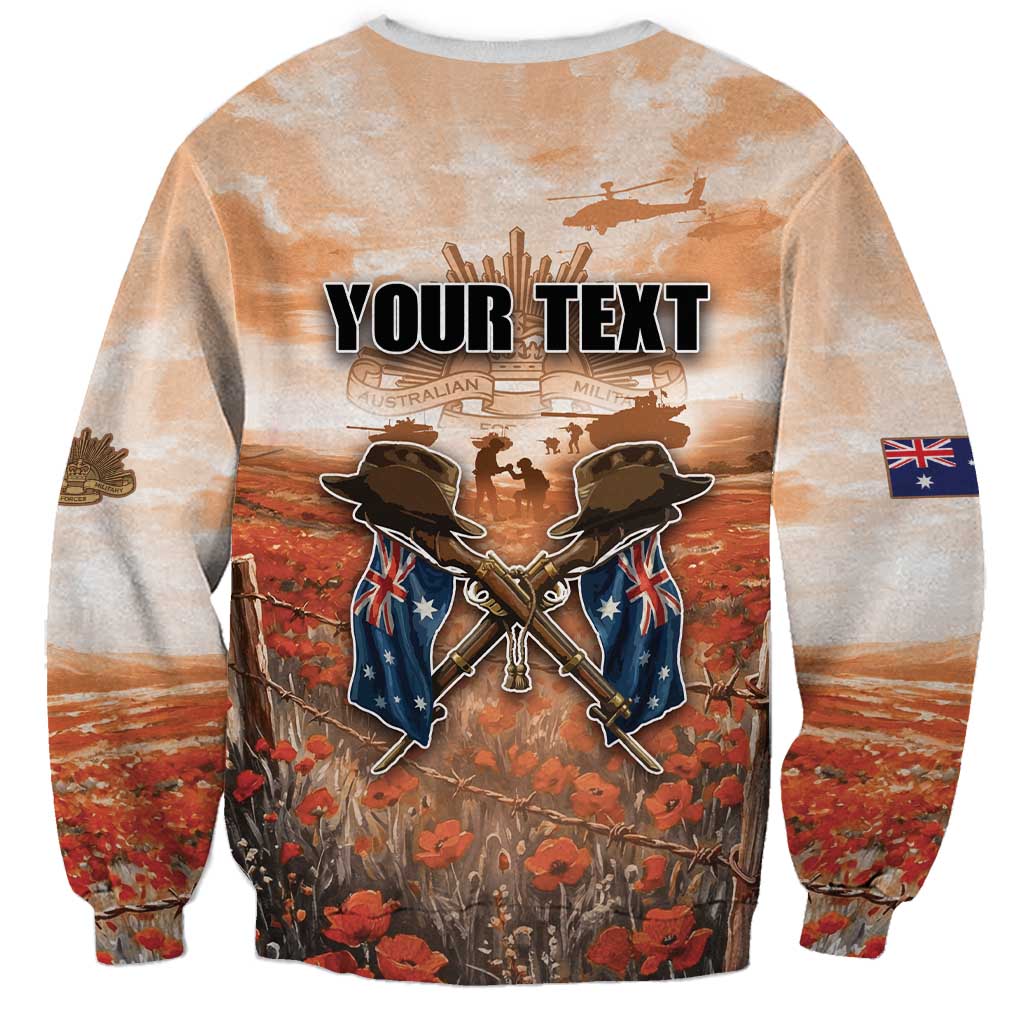 Personalised ANZAC Day Sweatshirt Commemorative Soldier Tribute