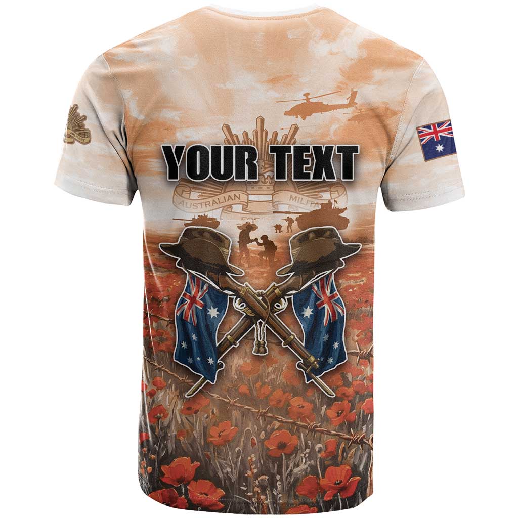 Personalised ANZAC Day T Shirt Commemorative Soldier Tribute