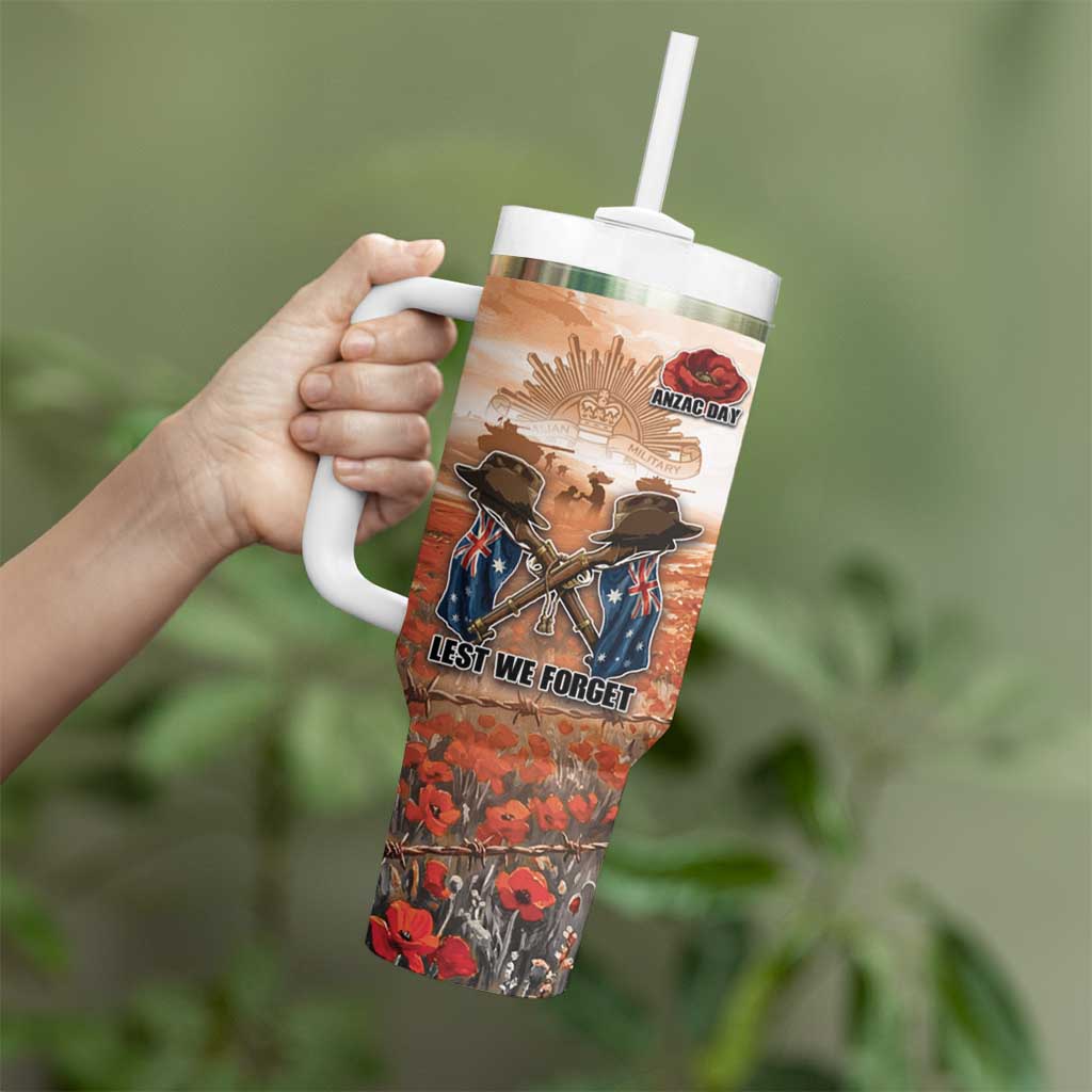 Personalised ANZAC Day Tumbler With Handle Commemorative Soldier Tribute