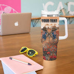 Personalised ANZAC Day Tumbler With Handle Commemorative Soldier Tribute