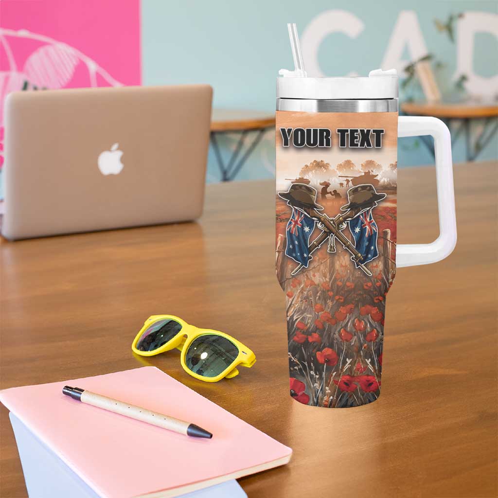 Personalised ANZAC Day Tumbler With Handle Commemorative Soldier Tribute