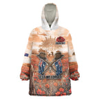 Personalised ANZAC Day Wearable Blanket Hoodie Commemorative Soldier Tribute