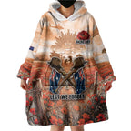 Personalised ANZAC Day Wearable Blanket Hoodie Commemorative Soldier Tribute