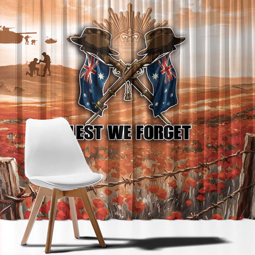 ANZAC Day Window Curtain Commemorative Soldier Tribute