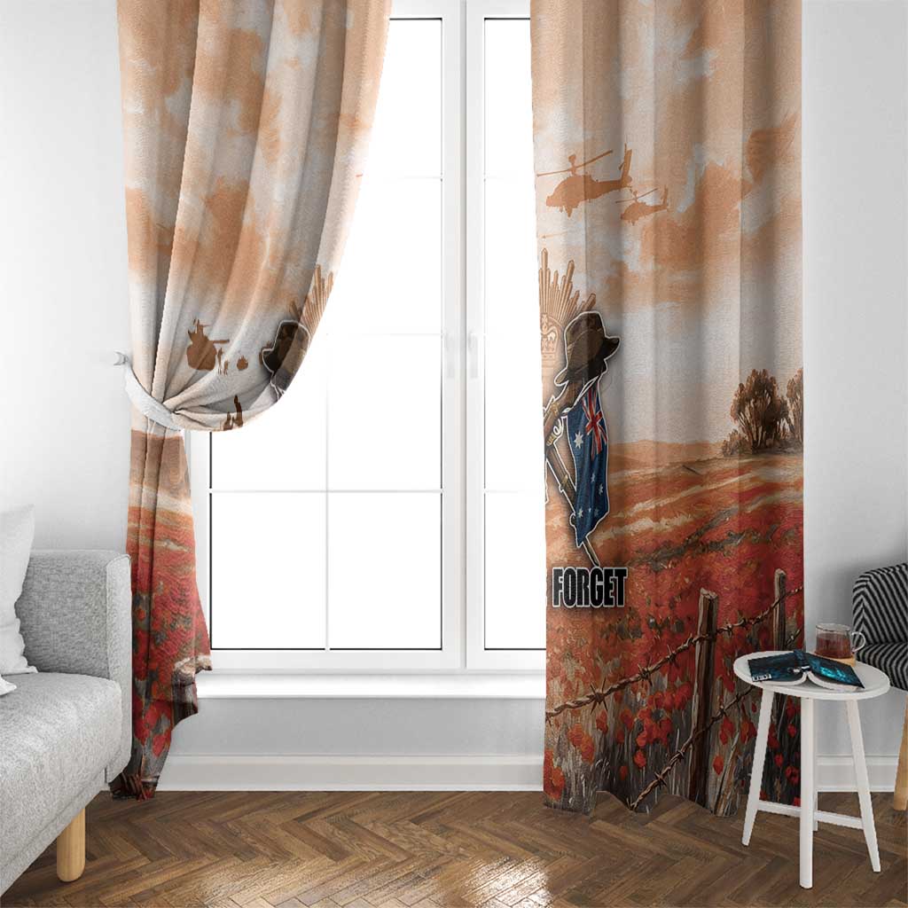 ANZAC Day Window Curtain Commemorative Soldier Tribute