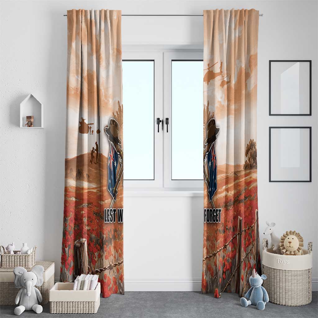 ANZAC Day Window Curtain Commemorative Soldier Tribute