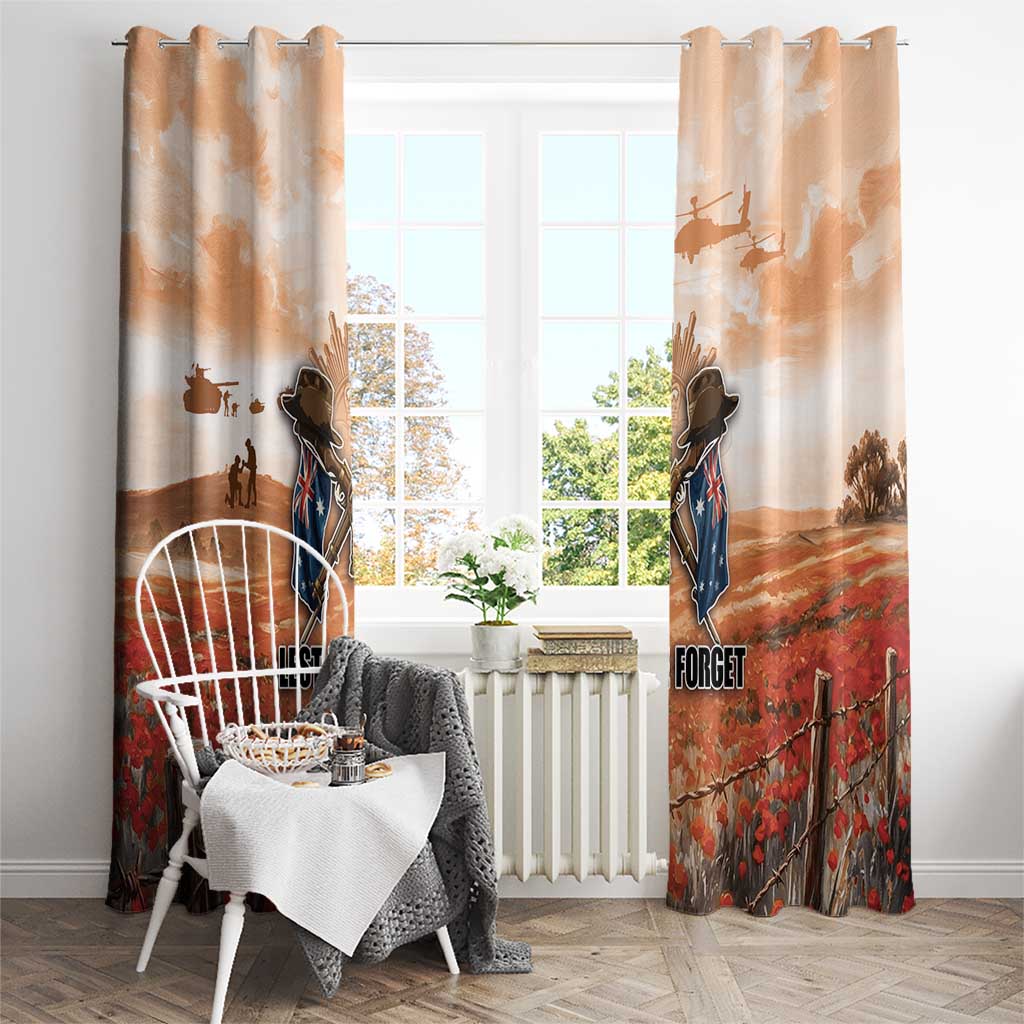 ANZAC Day Window Curtain Commemorative Soldier Tribute