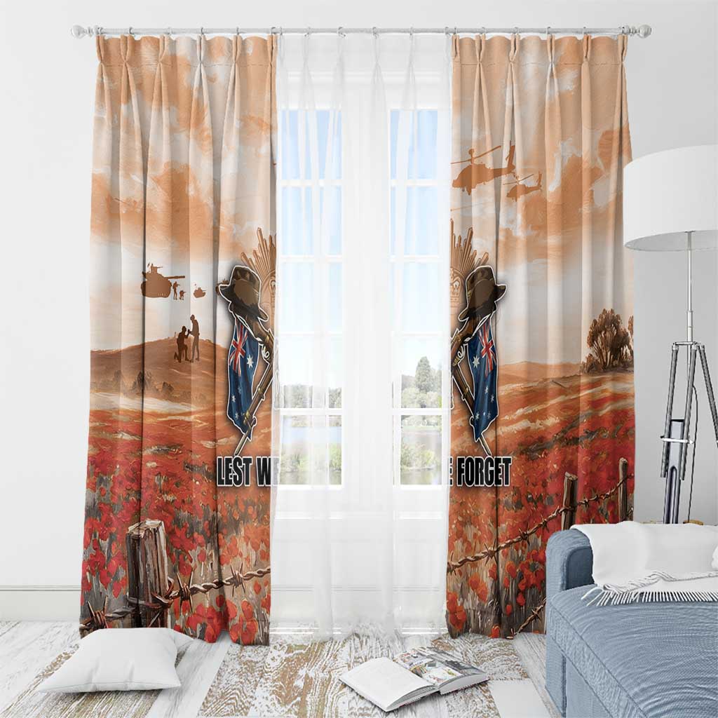 ANZAC Day Window Curtain Commemorative Soldier Tribute