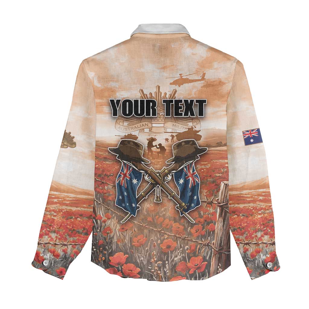Personalised ANZAC Day Women Casual Shirt Commemorative Soldier Tribute