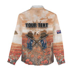 Personalised ANZAC Day Women Casual Shirt Commemorative Soldier Tribute