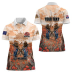 Personalised ANZAC Day Women Polo Shirt Commemorative Soldier Tribute