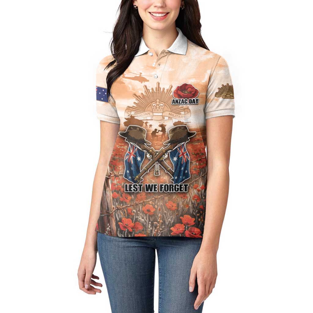 Personalised ANZAC Day Women Polo Shirt Commemorative Soldier Tribute