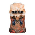 Personalised ANZAC Day Women Sleeveless Polo Shirt Commemorative Soldier Tribute