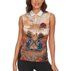 Personalised ANZAC Day Women Sleeveless Polo Shirt Commemorative Soldier Tribute