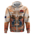 Personalised ANZAC Day Zip Hoodie Commemorative Soldier Tribute
