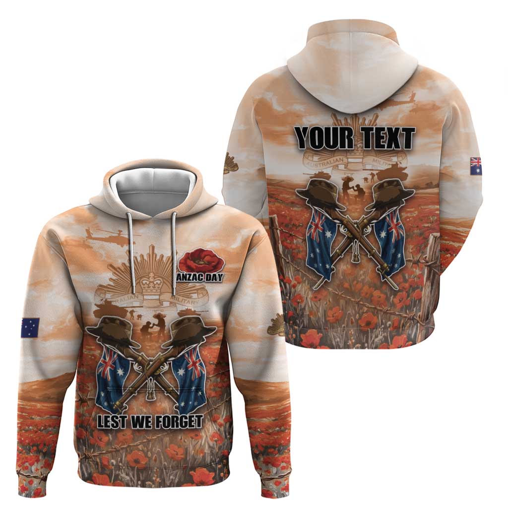Personalised ANZAC Day Zip Hoodie Commemorative Soldier Tribute