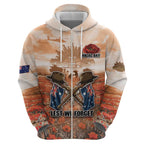 Personalised ANZAC Day Zip Hoodie Commemorative Soldier Tribute