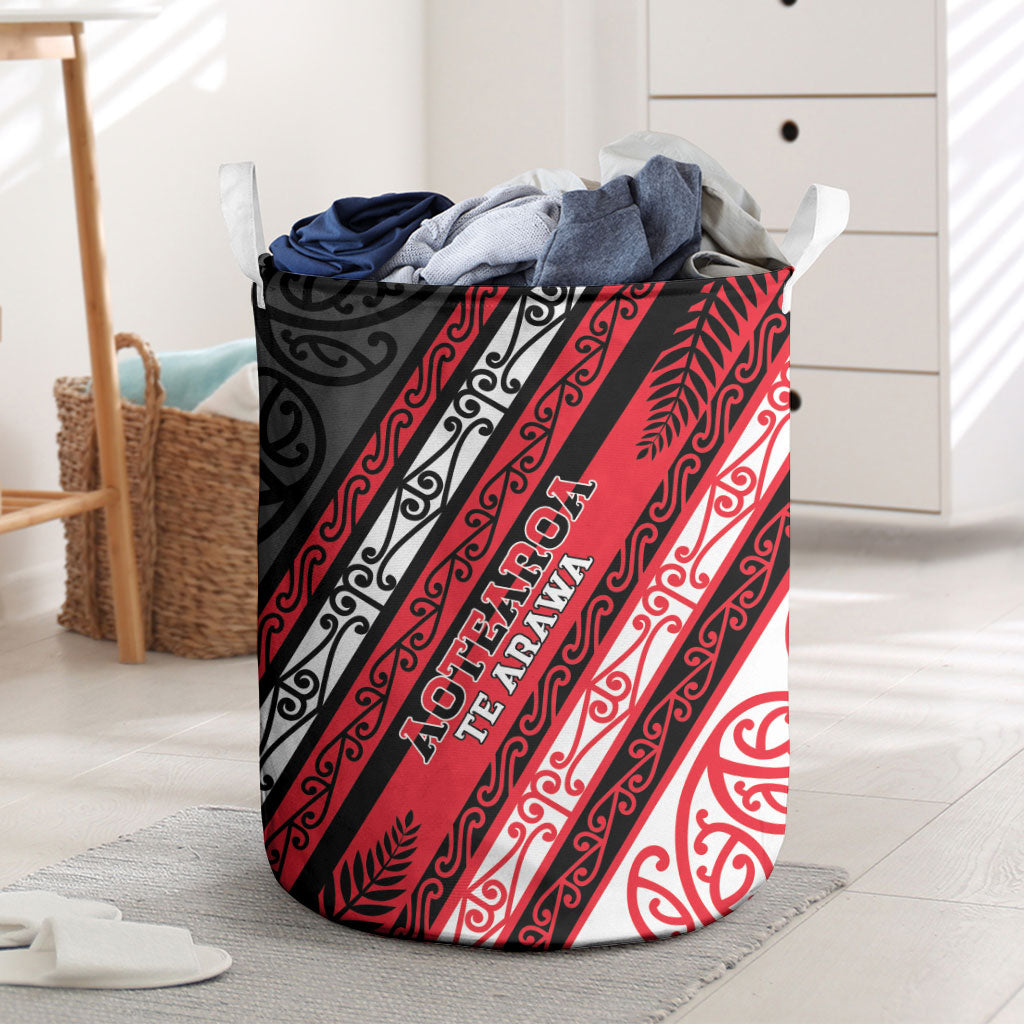 Aotearoa Te Arawa Laundry Basket New Zealand Maori Tribal Fern Pattern