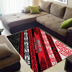Aotearoa Te Arawa Area Rug New Zealand Maori Tribal Fern Pattern