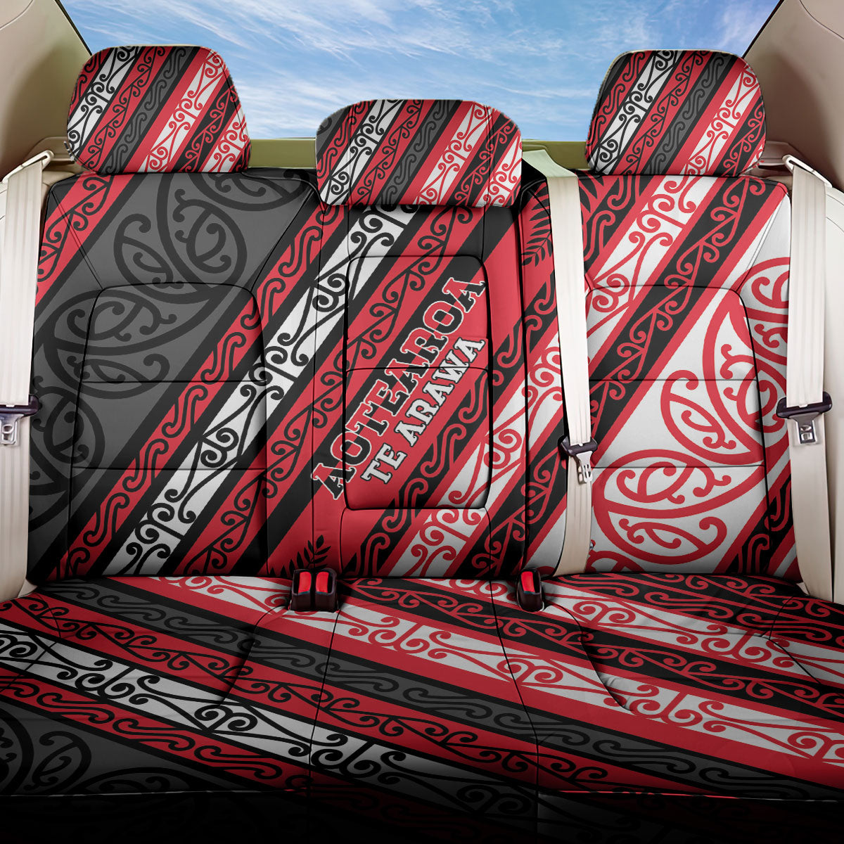 Aotearoa Te Arawa Back Car Seat Cover New Zealand Maori Tribal Fern Pattern