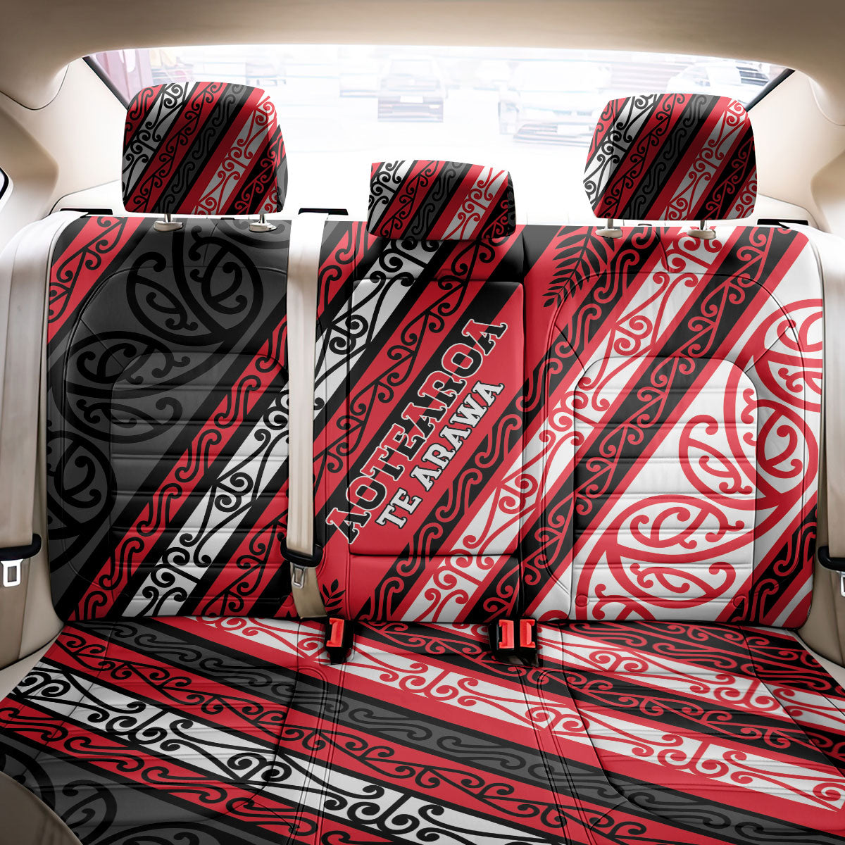 Aotearoa Te Arawa Back Car Seat Cover New Zealand Maori Tribal Fern Pattern