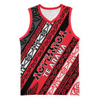 Personalised Aotearoa Te Arawa Basketball Jersey New Zealand Maori Tribal Fern Pattern