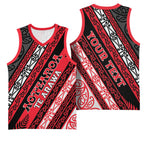 Personalised Aotearoa Te Arawa Basketball Jersey New Zealand Maori Tribal Fern Pattern