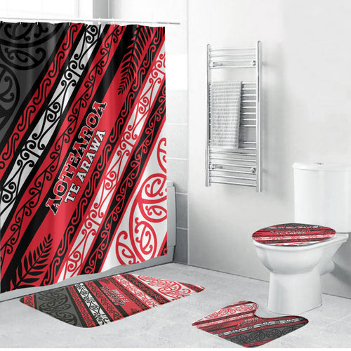Aotearoa Te Arawa Bathroom Set New Zealand Maori Tribal Fern Pattern