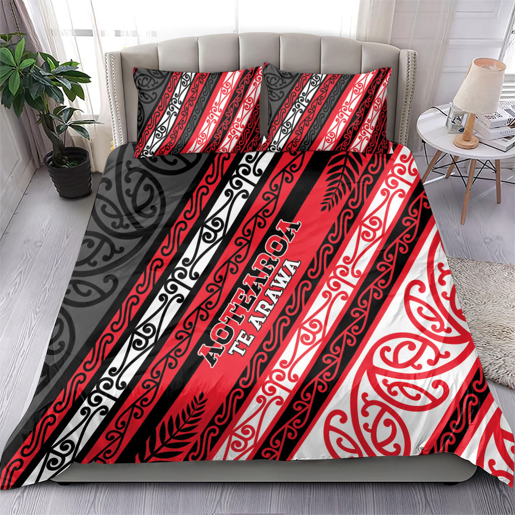 Aotearoa Te Arawa Bedding Set New Zealand Maori Tribal Fern Pattern