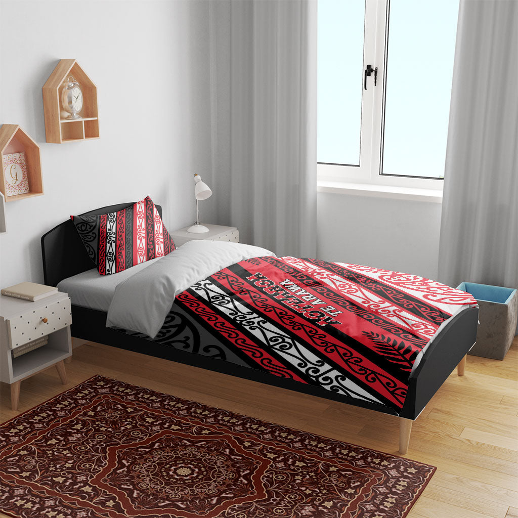 Aotearoa Te Arawa Bedding Set New Zealand Maori Tribal Fern Pattern