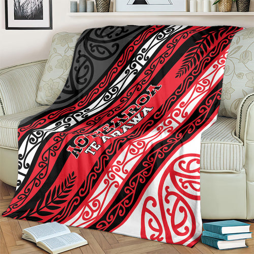 Aotearoa Te Arawa Blanket New Zealand Maori Tribal Fern Pattern