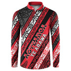 Personalised Aotearoa Te Arawa Button Sweatshirt New Zealand Maori Tribal Fern Pattern