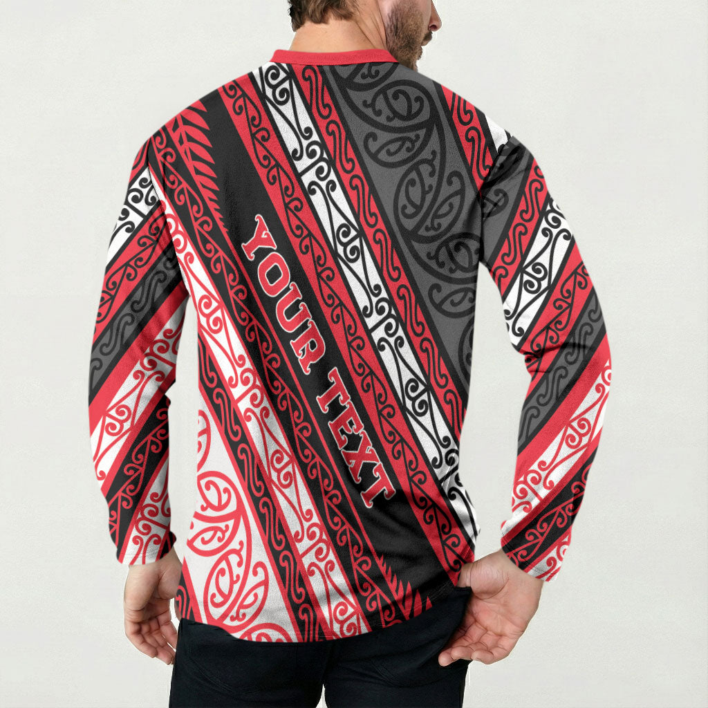 Personalised Aotearoa Te Arawa Button Sweatshirt New Zealand Maori Tribal Fern Pattern