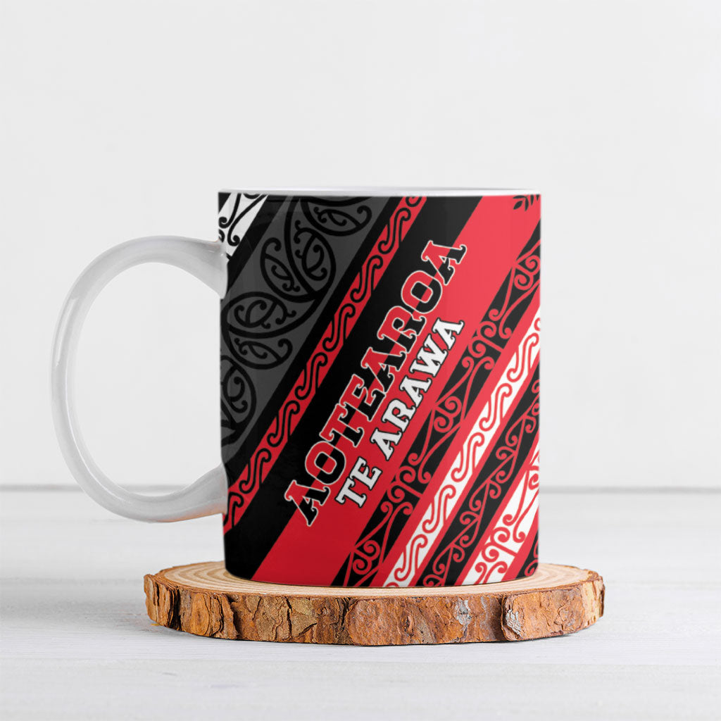 Personalised Aotearoa Te Arawa Ceramic Mug New Zealand Maori Tribal Fern Pattern