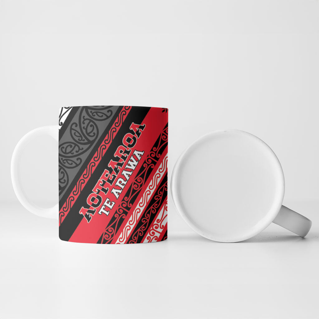 Personalised Aotearoa Te Arawa Ceramic Mug New Zealand Maori Tribal Fern Pattern