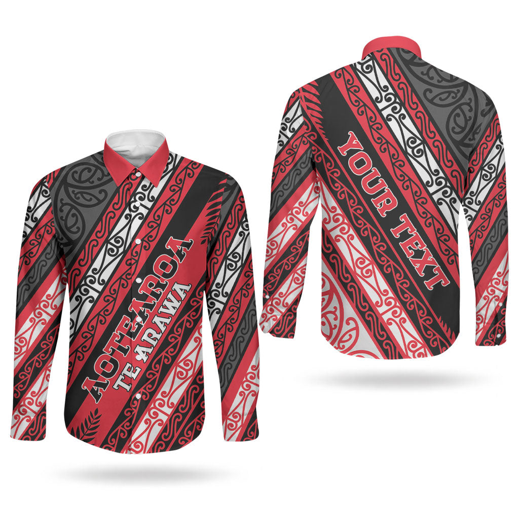 Personalised Aotearoa Te Arawa Couples Matching Mermaid Dress and Long Sleeve Button Shirt New Zealand Maori Tribal Fern Pattern