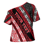 Personalised Aotearoa Te Arawa Cross Shoulder Shirt New Zealand Maori Tribal Fern Pattern