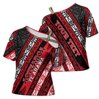 Personalised Aotearoa Te Arawa Cross Shoulder Shirt New Zealand Maori Tribal Fern Pattern