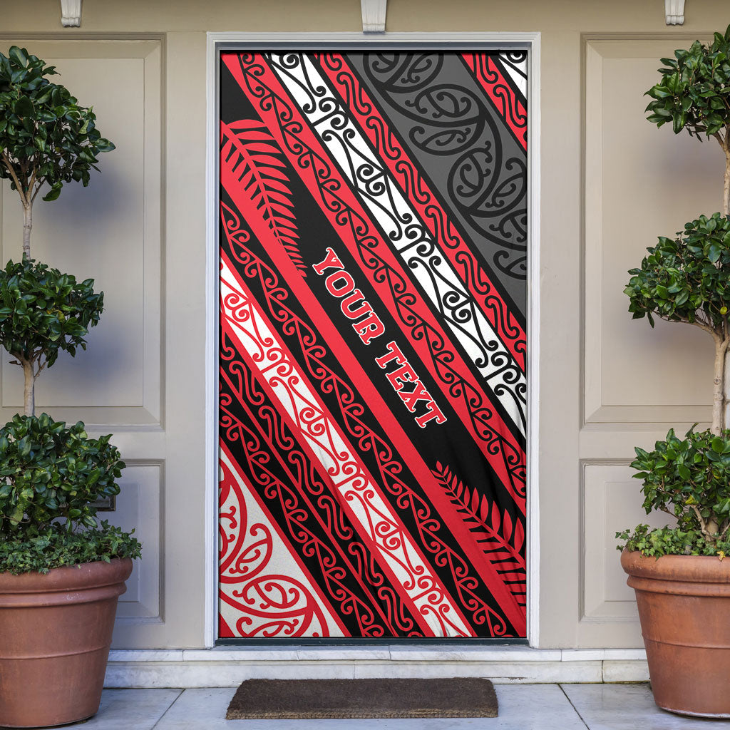 Personalised Aotearoa Te Arawa Door Cover New Zealand Maori Tribal Fern Pattern